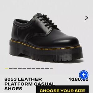DOC MARTIN 8053 Leather Platform Casual Shoes - size 9